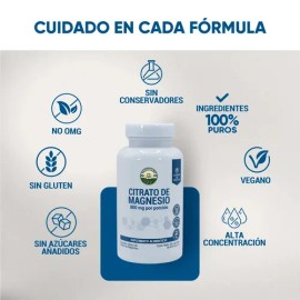 Citrato Magnesio Pasiguaro Suplemento Cápsulas 1300 Alta Absorción