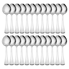 Teaspoons Set of 24 Stainless Steel Table Spoons 6.6 inch Tea Spoon Food Grade Cutlery Spoons for Coffee Dessert Yoghurt Spoon Sets for Home Kitchen Restaurant Dishwasher Safe