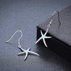 Starfish Earrings 925 Sterling Silver with Opal Fish Hoop Earrings