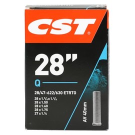 CST Postbox Black 28 x 1 1/8 Bicycle Inner Tube 1.75 28/47-622/635 AV40 mm