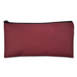 DALIX Bank Bags Money Pouch Security Deposit Utility Zipper Coin Bag in Maroon