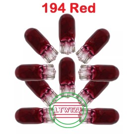 opta (10) 194 Red T10 Wedge Car Mini  Bright Light bulbs W5W 2825 158 192 168,161