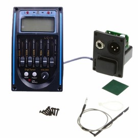 5 Band Guitar Pickup Tuner Set, Digital EQ Equalizer Piezo Pickup Musical Instrument Accessories for Acoustic Guitar