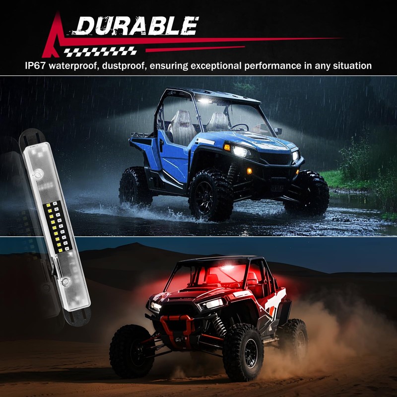 UTV Dome Light, FASTCHOY AUTO Roll Bar Light Interior Dome