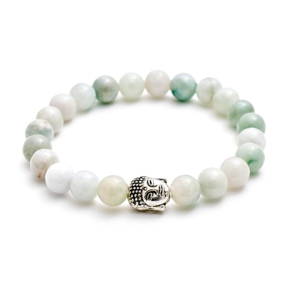 BERGERLIN Buddha Bracelet with Genuine 8 mm Natural Stone or