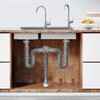Cinsda Double Sink Drain Kit, Flexible Sink Drain Pipe 1-1/2