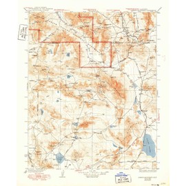 YellowMaps Avawatz Mountains CA topo map, 1:250000 Scale, 1 X 1 Degree, Historical, 1933, Updated 1950, 20.8 x 17.1 in - Paper