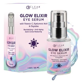 Clear Beauty Vitamin C & Hyaluronic Acid Under Eye Serum - Dermatologist Tested, Reduces Eye Bags, Puffiness, Dark Circles & Wrinkles, Clean Beauty, Cruelty-Free Korean Skin Care - All Skin Types