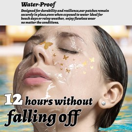 Glitter Freckles Face Tattoo, 6Pcs Face Sparkle Makeup Patches, Gold Silver Face Glitter Makeup Speckles, Cute Glitter Makeup Accessories for Girls Women