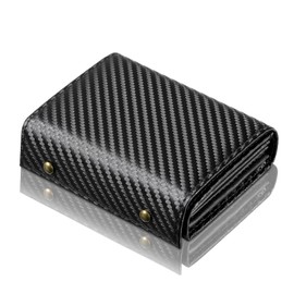 INMURYIA Men's Bifold Wallet, Carbon Fiber Leather, Large Capacity, Durable, Waterproof, Scratch-Resistant, Lightweight, Multifunctional, Coin Purse, Compact, Box Type