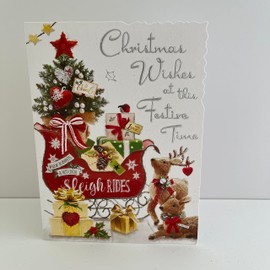 Jonny Javelin Christmas Wishes Festive Time Card Festive Sleigh