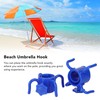 2 Pack Beach Umbrella Hanging Hook, 4 Prongs Plastic Umbrella
