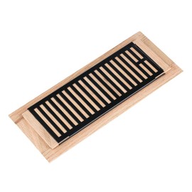 Qirui White Oak Hardwood Drop in Floor Register, 4X12 Inch, High Output Air Flow, with Damper, Unfinished