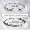 Porment 4mm Oval Silver Bangles for Women Dainty Sterling Silver
