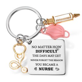 Lnngub Nurse Gift for Women, Nurse Keychain Nurses Graduation Presents Student Nurse Keychain Nursing School Nurses Day Gift for Nurse Christmas Birthday Thanksgiving Gifts