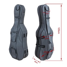 ModouString Cello case 4/4 Thickened Soft Bag Cello Gig Bag with Multiple Pockets & Handle & Adjustable backpack straps Strong light (gray)