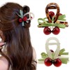 2 PCS Red Cherry Hair Claw Clip,Cute Fruit Hair Jaw,for