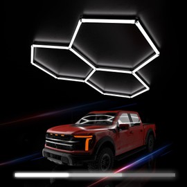 Litezone Hexagon Garage Lights : 3 Level Dimmable 96W 16 Pack Tube 3 Grids Hexagon LED Lights - Easy Install 6500K Super Bright Hex Lights for Garage, Home Gym, Shop, Workshop, Basement, Studio