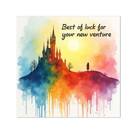 Papa Prints Good Luck in Your New Job Card (145 x 150 mm) Sorry Your Leaving Card for Him or Her Good Luck Cards for Students Colleague Leaving, New Adventure Card with Envelope