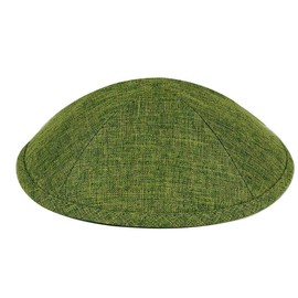Zion Judaica Deluxe Linen Kippah Skullcap Olive Green Yamalkah Avocado Green Wedding Yarmulkas Bat Mitzvah Kippots Bat Mitzvah Yamaks