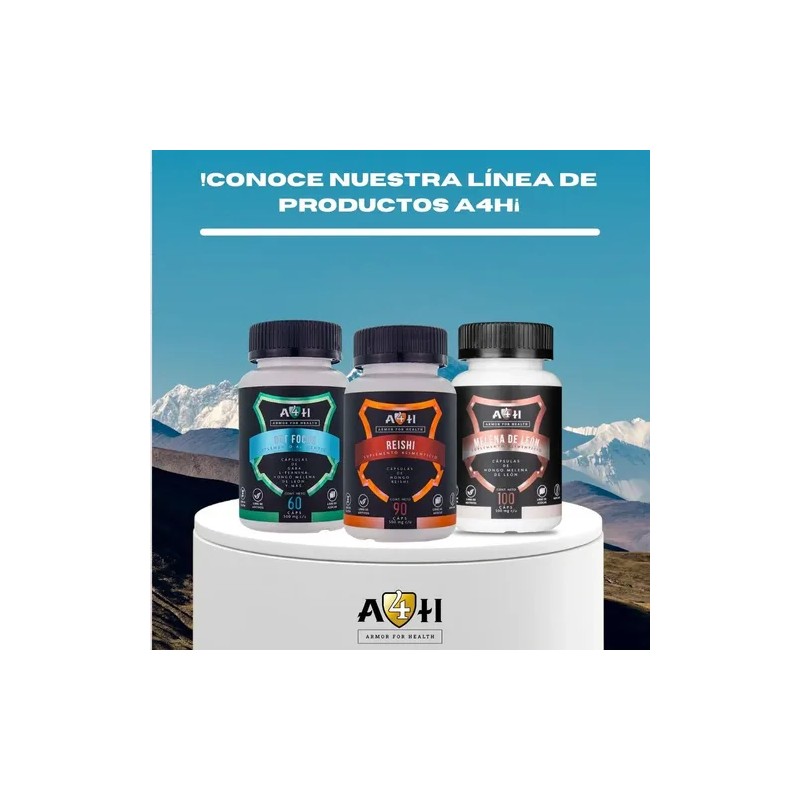 A4h Hongo Reishi 90 Cáps Antioxidante Antiinflamatorio Sabor Sin Sabor