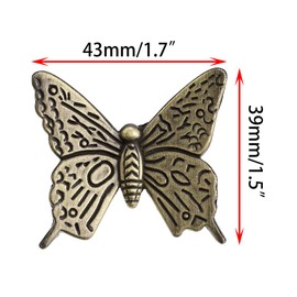 JUXYES Pack of 5 Vintage Butterfly Cupboard Door Knobs, Antique Bronze Drawer Pulls Retro Decorative Cabinet Handle Knobs for Dresser Drawer Cabinet Closet (Antique Bronze)