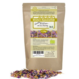 direct&friendly Organic Colourful Flower Mix, 50 g, Colourful Edible Flower Mix of Rose, Marigold and Cornflower Petals