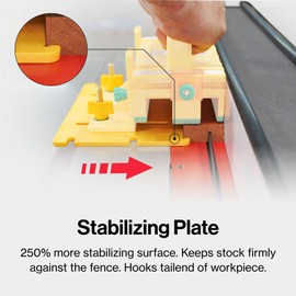 MICROJIG MICROJIG GRR-RIPPER MAX C Ultimate Precision Pushblock for Maximum Safety | Complete System with SafeRip Kit & Accessories | 1/8" Thin Cuts, For Table Saw Safety, GR-300MAX, Yellow