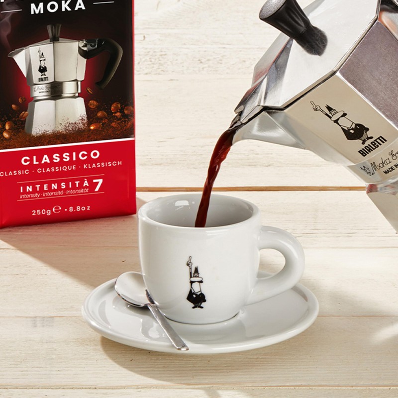 BIALETTI(ビアレッティ) Bialetti Cup & Saucer with Logo Espresso Coffee Cup