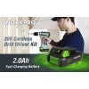 WORKPRO 20V Cordless Drill/Driver Kit 3/8'' W/ 2.0 Ah Li-ion