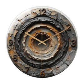 12-Inch Silent Glass Wall Clock, Stylish Wall Clock ” Silent Non-Ticking Clock, Battery Operated (AA Batteries Not Included), Artistic Home Decor