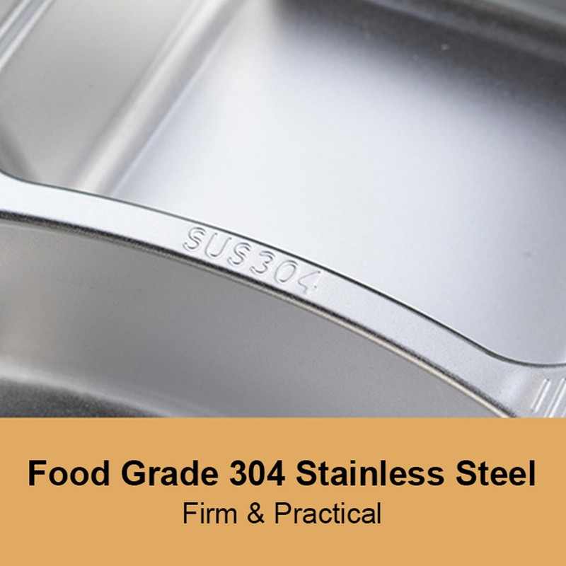 lvifloae Divided Food Box Portable Insulated 304 Stainless Steel Box