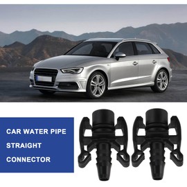 SG Store 2pcs Car Water Tank Water Hose Straight Connect Connector Compatible with Peugeot Compatible with Citroen Expansion Car Accessories Black
