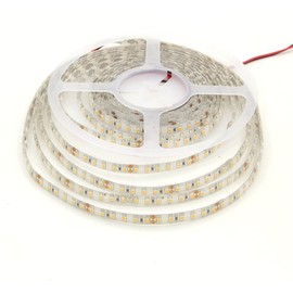 LED Tape, White Base, 16.4 ft (5 m), SMD 600 Units, Front-Lit, 12V, Waterproof, Original White