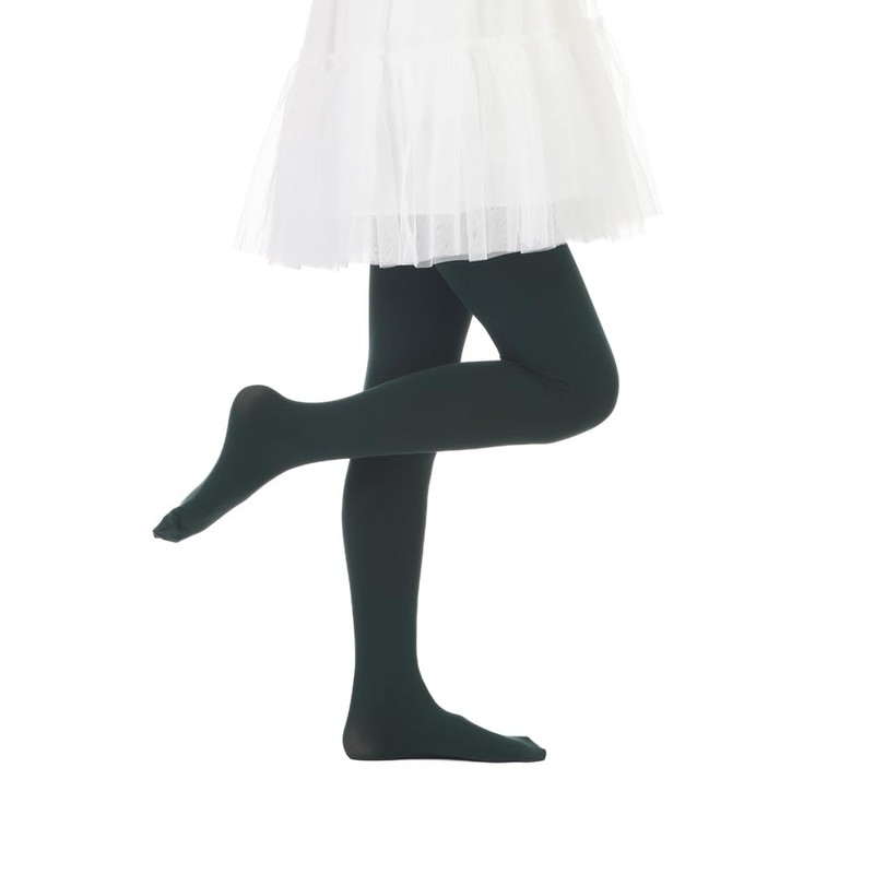 Paralinda Girls Semi-Opaque Tights 50 Den (6-8, Forest Green)