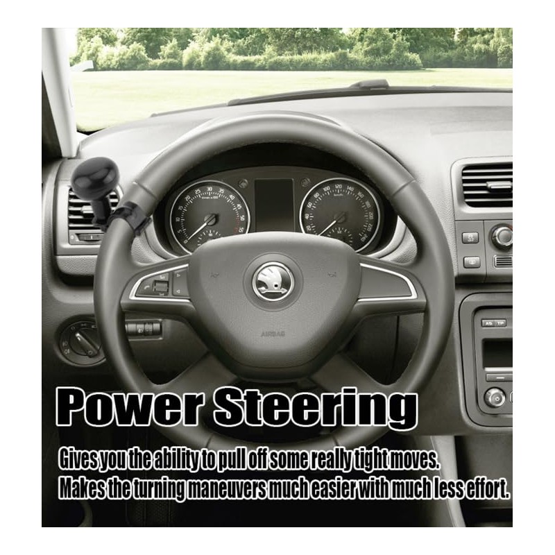 Vaygway Universal Fit Vehicle Steering Wheel Suicide Spinner Knob- Black