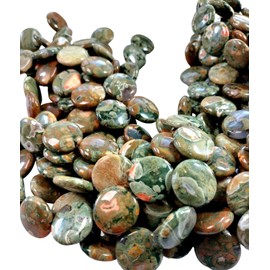 Unbranded Rhyolite 20mm Coin Beads 15.5" Str Rainforest Jasper Australia Free US Ship