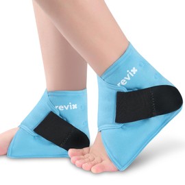 REVIX Ankle Ice Pack Wraps, Reusable Gel Ice Packs for Foot, 2 Packs, Blue