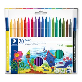 STAEDTLER - Paquete de 20 Bolígrafos Noris de Fibra, Variedad de Colores, 1.0mm, 326 C20