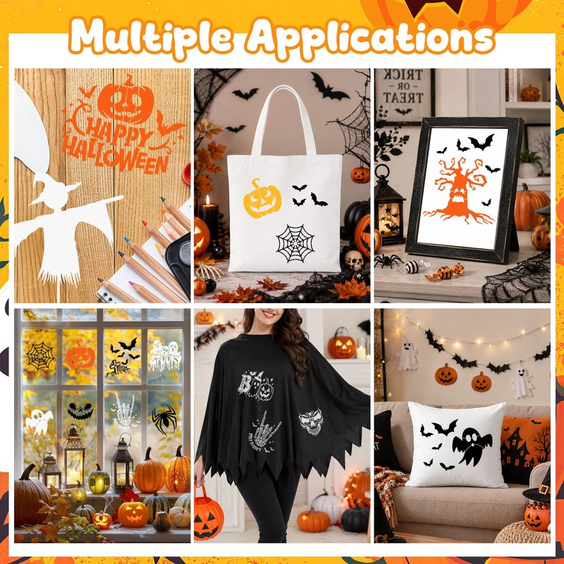 MWOOT 16 PCS Halloween Stencils for Painting on Wall, Halloween