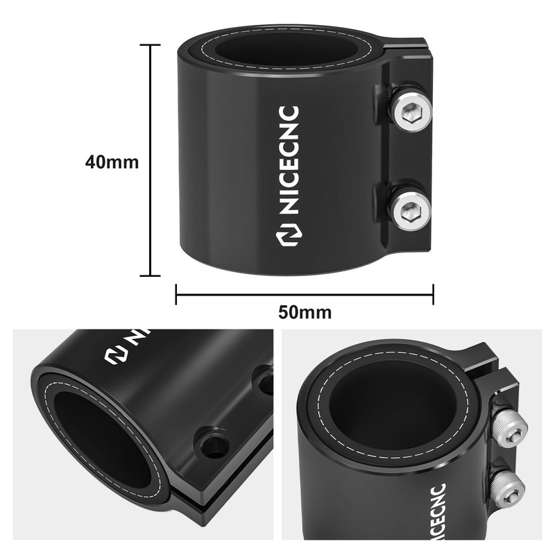 NICECNC Black Exhaust Clamp Exhaust Sleeve Clamp Tape Compatible with