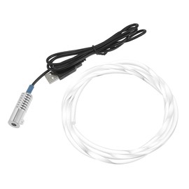 X AUTOHAUX 1.5m 4.92ft 5mm 0.20" Car PMMA Side Glow Fiber Optic Cable Kit with Blue LED Aluminum Alloy Illuminator 12V 1W Guide Light Source Decor - Pack of 2