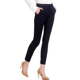 Marycrafts Women's Work Ankle Dress Pants Trousers Slacks (8, Black 1)