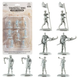 Townsfolk Mini figuras de fantasía – Miembros de la Autoridad – 8 piezas de miniaturas totalmente pintables (2 x 4 esculturas únicas) – Compatible con DND Dungeons and Dragons, Pathfinder y todos los juegos de mesa RPG