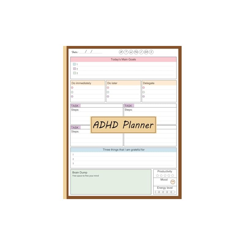 ADHD Daily Planner: Stay Organized with this Undated Journal to