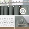 Shower Curtain for Bathroom with Metal Hooks Linen Fabric Shower