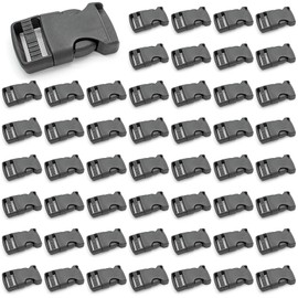 Litoexpe 50 Pieces 1 Inch Quick Side Release Plastic Buckle, Heavy Duty Parachute Replacement Buckle, Dual Adjustable No Sewing Clips Snaps for Backpack Strap Webbing Belt Dog Collars
