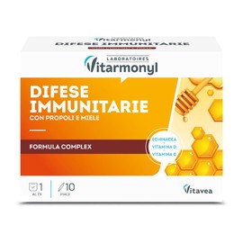 Difese Immunitarie - Formula Complex - Con Propoli e Miele - Arricchito con Acerola, Vitamina C e Vitamina D - Supporto Immunitario - Benessere Vie Respiratorie - 10 fiale - Vitarmonyl