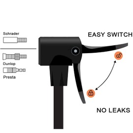 Hycline Bike Floor Pump: Bicycle Tire Pump 160 PSI High Pressure - Air Pumps with Presta and Schrader Valve - Inflator for MTB BMX Tires, Balls, Balloons, Inflatables (Black)