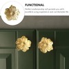 Mikikit 6 Pcs Brass Flower Drawer Knobs, Golden Cabinet Pull